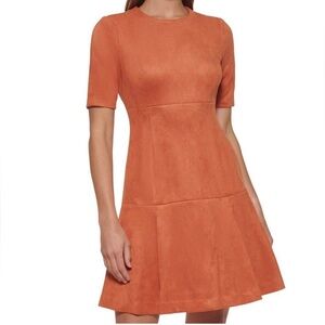 Calvin Klein Orange Velvet Dress size 6